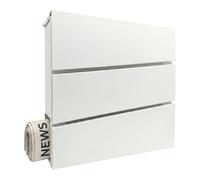 Relaxdays boîte aux Lettres Blanche avec Compartiment pour journaux, 37,5×35,5×10,5 cm, DIN C4, étanche, 4 clés
