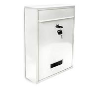 Relaxdays Boîte aux Lettres Design en métal 26,5 x 35 x 8,5 cm, Blanc | 26,5 x 35 x 8,5 cm