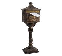 Relaxdays Boîte aux Lettres sur Pied, Style Antique Britannique, Aluminium Inoxydable, HxLxP 118x41x29 cm, Bronze