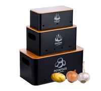 Relaxdays Boîte de rangement 3 pièces bambou