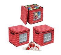 Relaxdays Boîte de rangement boules de Noël 3 pcs