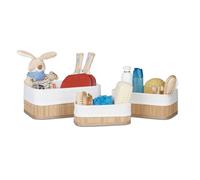 Relaxdays Boîte de rangement en bambou lot de 12