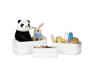 Relaxdays Boîte de rangement en bambou lot de 12