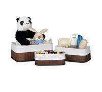 Relaxdays Boîte de rangement en bambou lot de 3