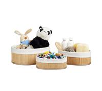 Relaxdays Boîte de rangement en bambou lot de 3