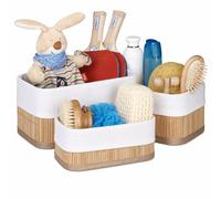 Relaxdays Boîte de rangement en bambou lot de 3