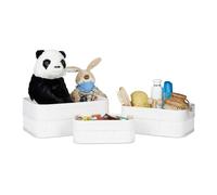 Relaxdays Boîte de rangement en bambou lot de 3