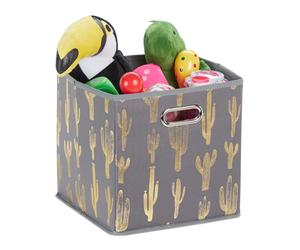 Relaxdays Boîte pliable carrée avec motifs cactus