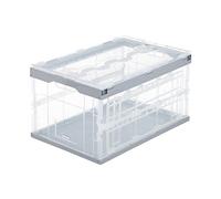 Relaxdays Boîte Pliable, Lot de 8, Couvercle, Caisse de Rangement Plastique Coffre Transport 60 litres 31,5 x 59,5 x 39,5 cm, Vert