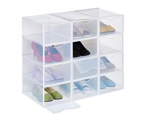 Relaxdays Boîtes à chaussures en lot de 12