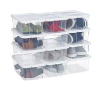 Relaxdays Boîtes à chaussures noires lot de 48