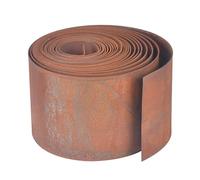 Relaxdays Bordure, 10 m x 14 cm, Acier Corten, Aspect Rouille, Rouleau, Bordure Flexible pour Massif & pelouse, Marron