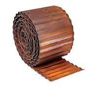 Relaxdays Bordure 10 m x 15 cm, métal Aspect rouillé, Rouleau, Flexible pour parterres et pelouse, Marron