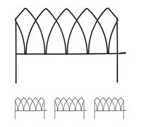 Relaxdays Bordure de Jardin en métal, HxL : 29,5x172 cm, clôture à Planter, extérieur, 4 éléments, Style arqué, Noir