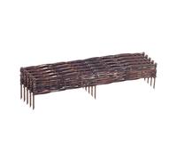 Relaxdays Bordure de Jardin en Osier, Lot de 5, 20 x 100 cm, à enfoncer, Marron
