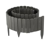 Relaxdays Bordure de Jardin Flexible en Bois, 200 cm, Hauteur 20 cm, à enfoncer, Gris foncé