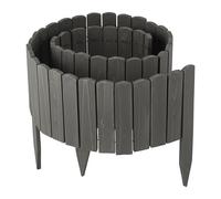 Relaxdays Bordure de Jardin Flexible en Bois, 200 cm, Hauteur Visible 30 cm, à enfoncer, Gris foncé