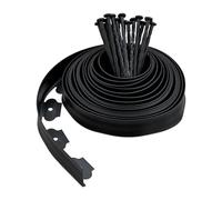 Relaxdays Bordure de Jardin, Flexible, en Plastique, avec piquets, pour Les chemins ou parterres, 10 m, Noire