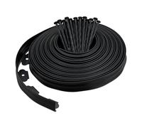 Relaxdays Bordure de Jardin, Flexible, en Plastique, avec piquets, pour Les chemins ou parterres, 20 m, Noire