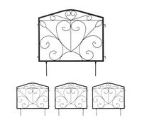 Relaxdays Bordure de Jardin, HxL par pièce: 60 x 60 cm, métal, clôture à Planter, 4 éléments décoratifs, Noir