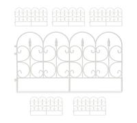 Relaxdays Bordure De Jardin Plastique Clôture Gazon 30 Cm, 6 Éléments, 4 M, Parterre Blanc