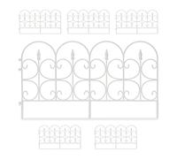 Relaxdays Bordure de Jardin Plastique, Clôture Gazon 30 cm, 6 éléments, 4 m, Parterre Massif pelouse, Piquet, Blanc, Blanches
