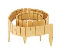 Relaxdays Bordure de Massif, 200 cm, Flexible, Hauteur Visible : 10 cm, à enfoncer, Bois, Bordure de pelouse, Brun Clair