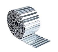 Relaxdays Bordure de pelouse Flexible en Acier galvanisé, 5 m x 14 cm, Argent