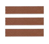 Relaxdays Bordure de pelouse, Lot de 3, Acier, Aspect rouillé, Bordure Flexible pour Massif et pelouse, Marron