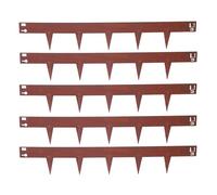 Relaxdays Bordure de pelouse lot de 5 acier corten aspect rouille bordure flexible pour parterres et pelouse brun
