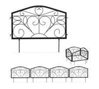Relaxdays Bordure Potager 4 Éléments Clôture Potager Vintage Clôture Jardin Fer Noir Noir