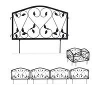 Relaxdays Bordure Potager 4 Éléments Clôture Potager Vintage Clôture Jardin Fer Noir Noir