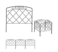 relaxdays Bordure Potager, clôture Jardin 4 éléments, métal, Design Antique, H x L : 41,5 x 245 cm, Noir