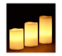Relaxdays Bougie LED cire véritable lot de 3