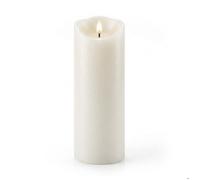 Relaxdays Bougie LED XXL, 30 x 10 cm, flamme vacillante, cire véritable, sans flamme, blanche