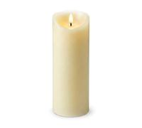 Relaxdays Bougie LED XXL, 30 x 10 cm, Flamme vacillante, Vraie Cire, sans Flamme, Champagne