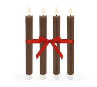 Relaxdays Lot de 4 bougies LED en cire