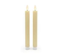 Relaxdays Bougies LED flottantes, Flamme vacillante, Cire Vraie, rainures, sans Flamme, Beige, 25 x 2 x 2 cm, Lot de 2