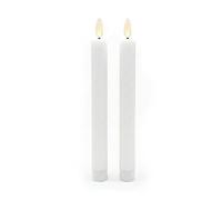 Relaxdays Bougies LED vacillantes en Cire véritable, Lot de 2, Blanc, 25 x 2 cm