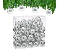 Relaxdays Boule de Noël, Brillante, lot Pratique de 50, en Plastique, pour Le Sapin, diamètre : 6 cm, argentée