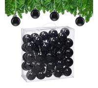 Relaxdays Boule de Noël, Brillante, lot Pratique de 50, en Plastique, pour Le Sapin, diamètre : 6 cm, Noire
