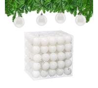 Relaxdays Boule de Noël, lot Pratique de 100, Brillante, Plastique Robuste, pour Le Sapin, diamètre : 6 cm, Blanche