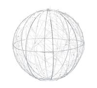 Relaxdays Boule décorative LED, Décoration intérieure fenêtre, Sphère Lumineuse, à Piles, Noël, Diamètre 20 cm, argenté