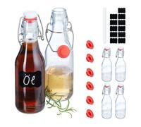Relaxdays Bouteille en verre, à remplir, lot pratique de 6, capacité de chacune : 250 ml, transparente