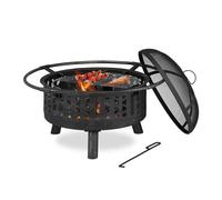 Relaxdays Braséro avec barbecue et pare-étincelles