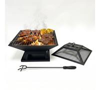 Relaxdays Brasero avec pare-étincelles et grille