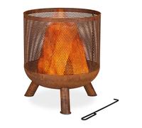Relaxdays Brasero maille aspect rouille