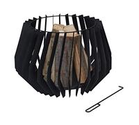Relaxdays Braséro Rond avec tisonnier, en Acier, Design Moderne, H x D : env. 40 x 60 cm, pour Jardin et terrasse, Noir