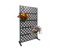 Relaxdays Brise-Vue Diamond, Motif Losanges, Jardin/Balcon/Piscine, paravent, H x B: 183 x 110 cm, métal, Noir