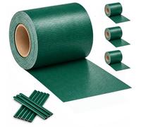 Relaxdays Brise-vue double barre, set de 4, vert | Bandes occultantes pour clôture, longueur 35 m, largeur 19 cm, PVC 450 g/m², 120 clips de fixation, anti-UV, jardin